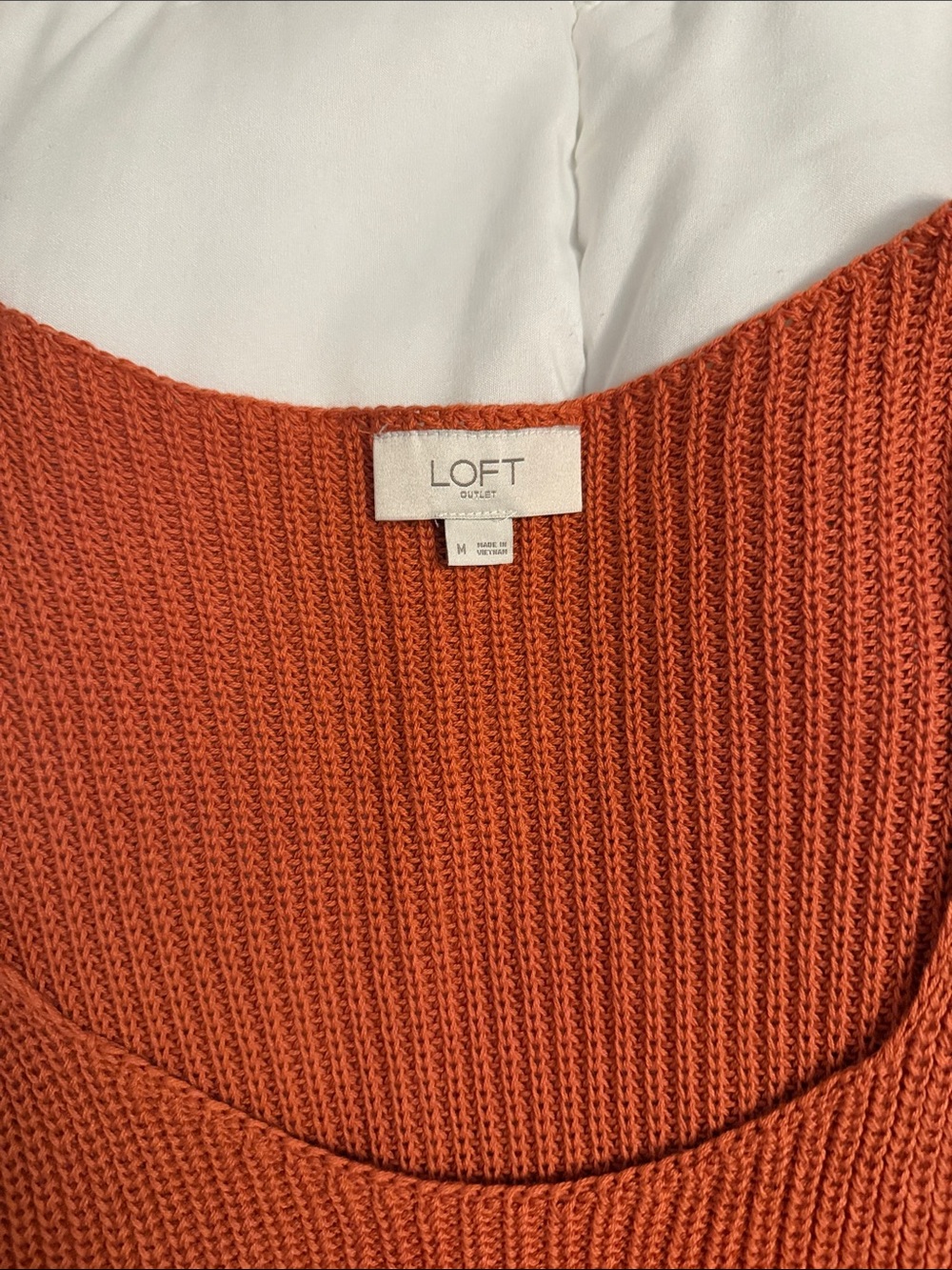 LOFT Rust Orange Ribbed Knit Tank - Picture 2 of 3